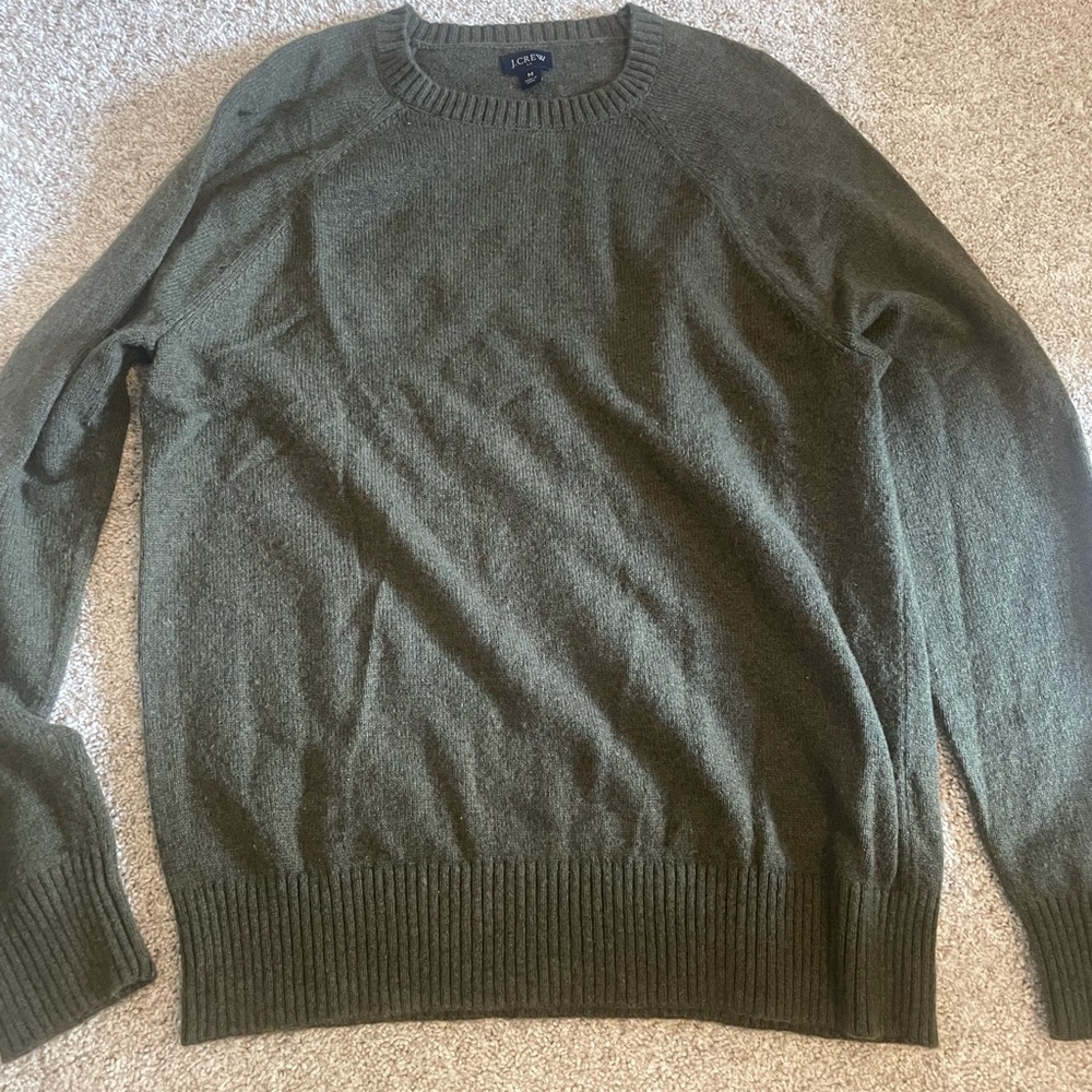 J. Crew Men's Forest Green Crewneck Sweater